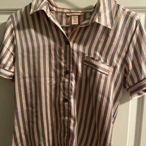 Victoria Secret Striped Pajama Satin Set